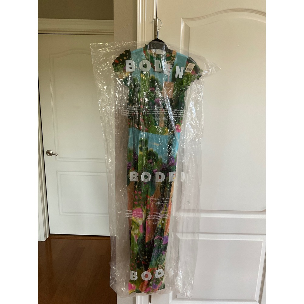 Boden Pleat Ruffle Maxi Dress Multi, Garden Path Multicolor Size 0 Reg New W Tag - Picture 2 of 6